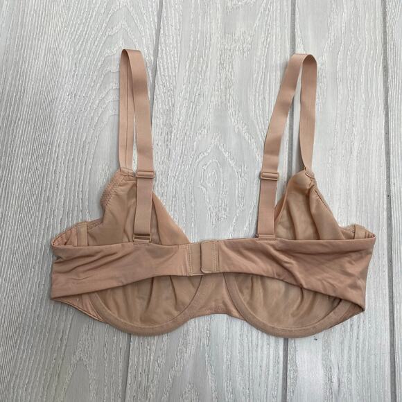 Skims Women's Nude Tan Mesh Scoop Knit Underwire Bra Size 36C - Picture 3 of 10